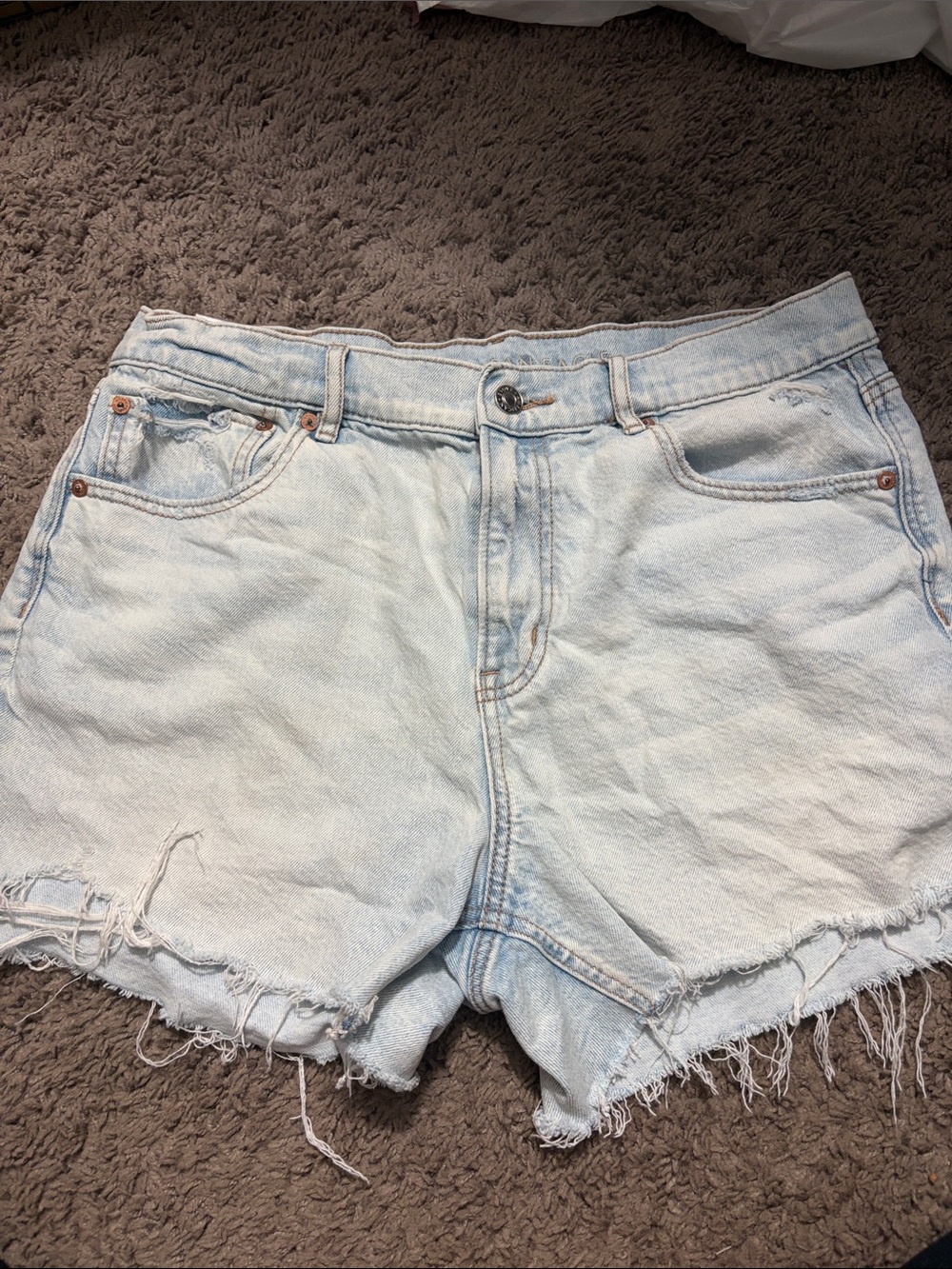 American Eagle Outfitters Light Blue Distressed Denim Cutoff Shorts